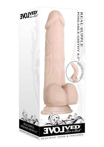 Girthy Poseable Dildo with Balls 6"
