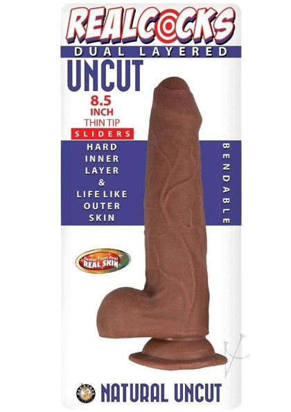 Realcocks Dual Layered Uncut Slider Thick Shaft Dildo 8.5"