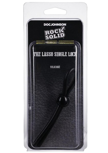 Rock Solid The Lasso Single Lock Adjustable Silicone Cock Ring - Black