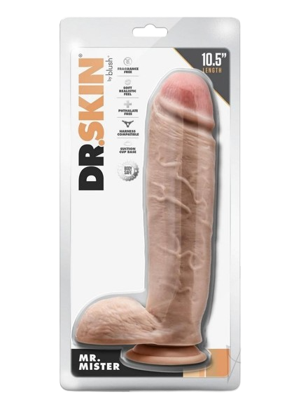 Dr. Skin Mr. Mister Dildo with Balls and Suction Cup 10.5"