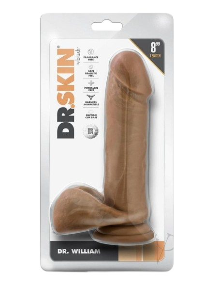 Dr. Skin Dr. William Dildo with Balls and Suction Cup 8"