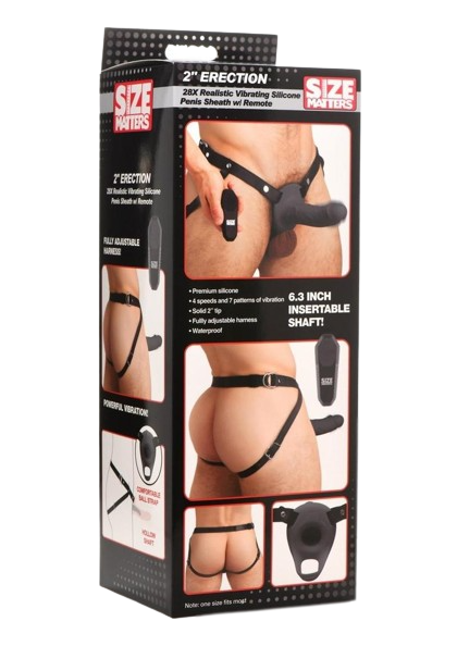 Size Matters 2" Vibrating Silicone Penis Sheath 6.3"