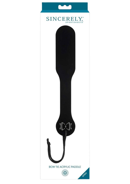 Sincerely Bow Tie Acrylic Paddle - Black