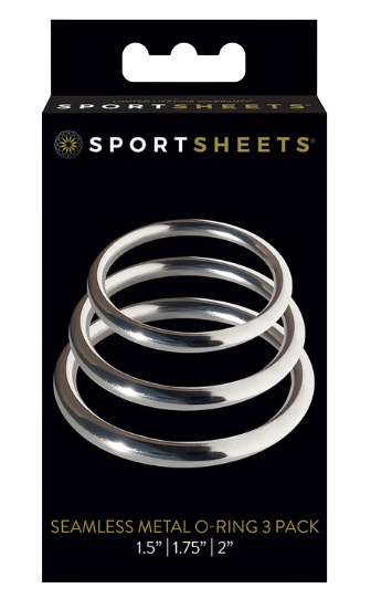 Sportsheets Metal O Ring Cock Ring (3 Pack) - Silver
