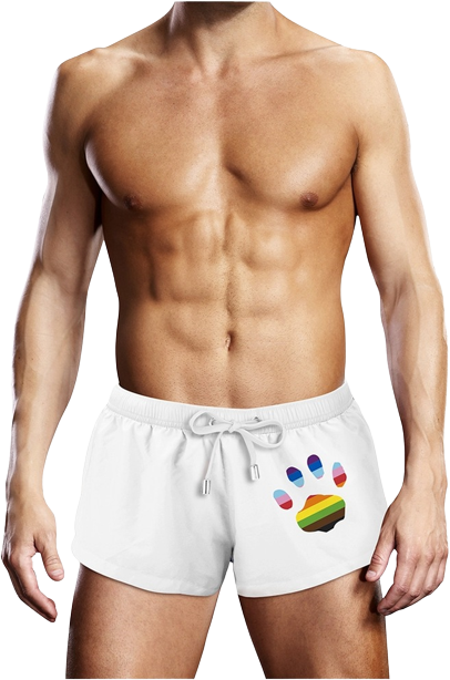 Prowler White Oversized Paw Swimming Trunk