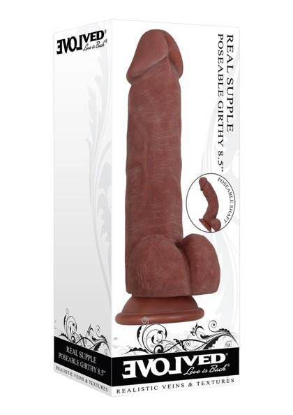 Girthy Poseable Dildo with Balls 6"