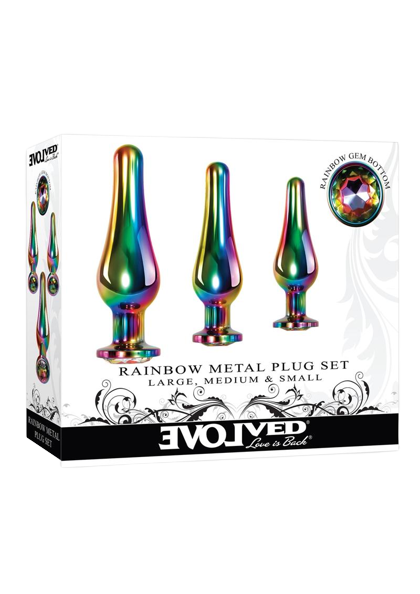 Rainbow Metal Anal Plug Set (3 piece)
