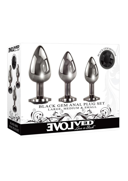 Black Gem Anal Plug Set (3 piece set)