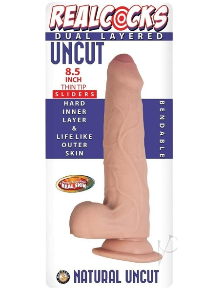 Realcocks Dual Layered Uncut Slider Thick Shaft Dildo 8.5"