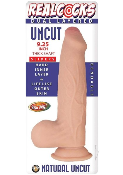Realcocks Dual Layered Uncut Slider Thick Shaft Dildo 9.25"