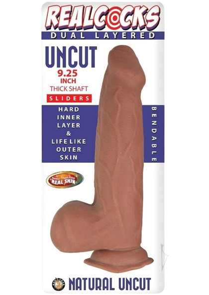 Realcocks Dual Layered Uncut Slider Thick Shaft Dildo 9.25"