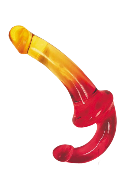 Shades Gradient Jelly Strapless Strap-On - Pink/Yellow