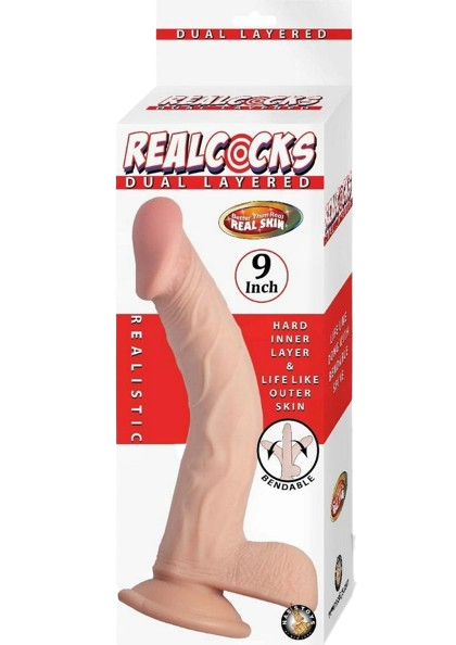 Realcocks Dual Layered Bendable Dildo 9"