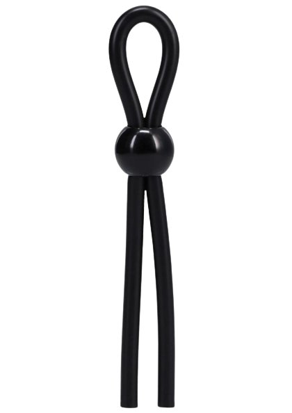 Rock Solid The Lasso Single Lock Adjustable Silicone Cock Ring - Black