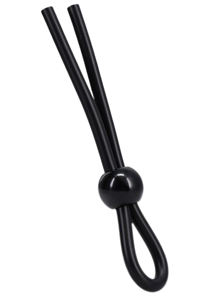 Rock Solid The Lasso Single Lock Adjustable Silicone Cock Ring - Black