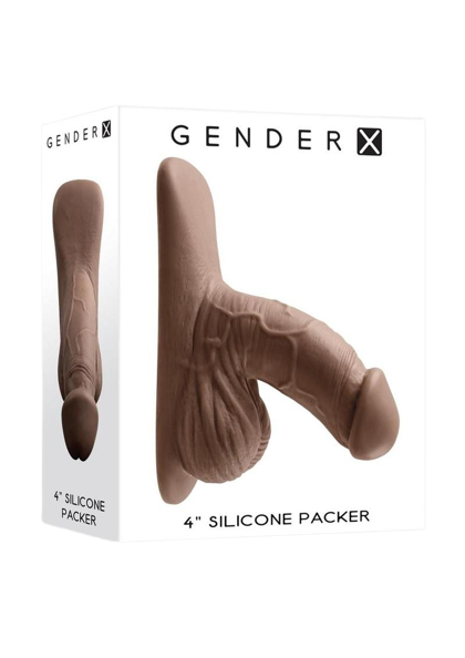 Gender X Silicone Packer Dildo 4" - Chocolate