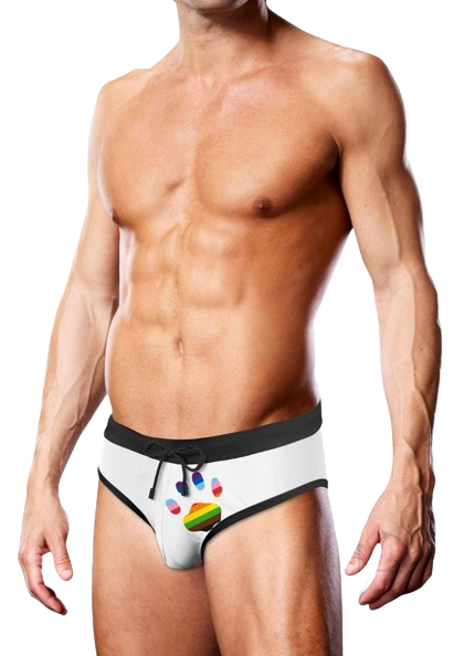 Prowler White Oversized Paw Swimming Brief