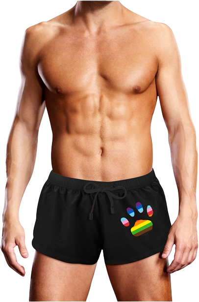 Prowler Black Oversized Paw Swimming Trunk