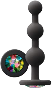 Glams Ripple Silicone Plug Rainbow Gem 4.49in - Black