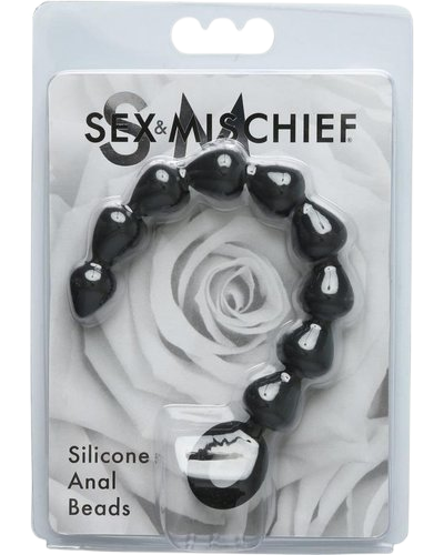 Sex & Mischief Silicone Anal Beads - Black